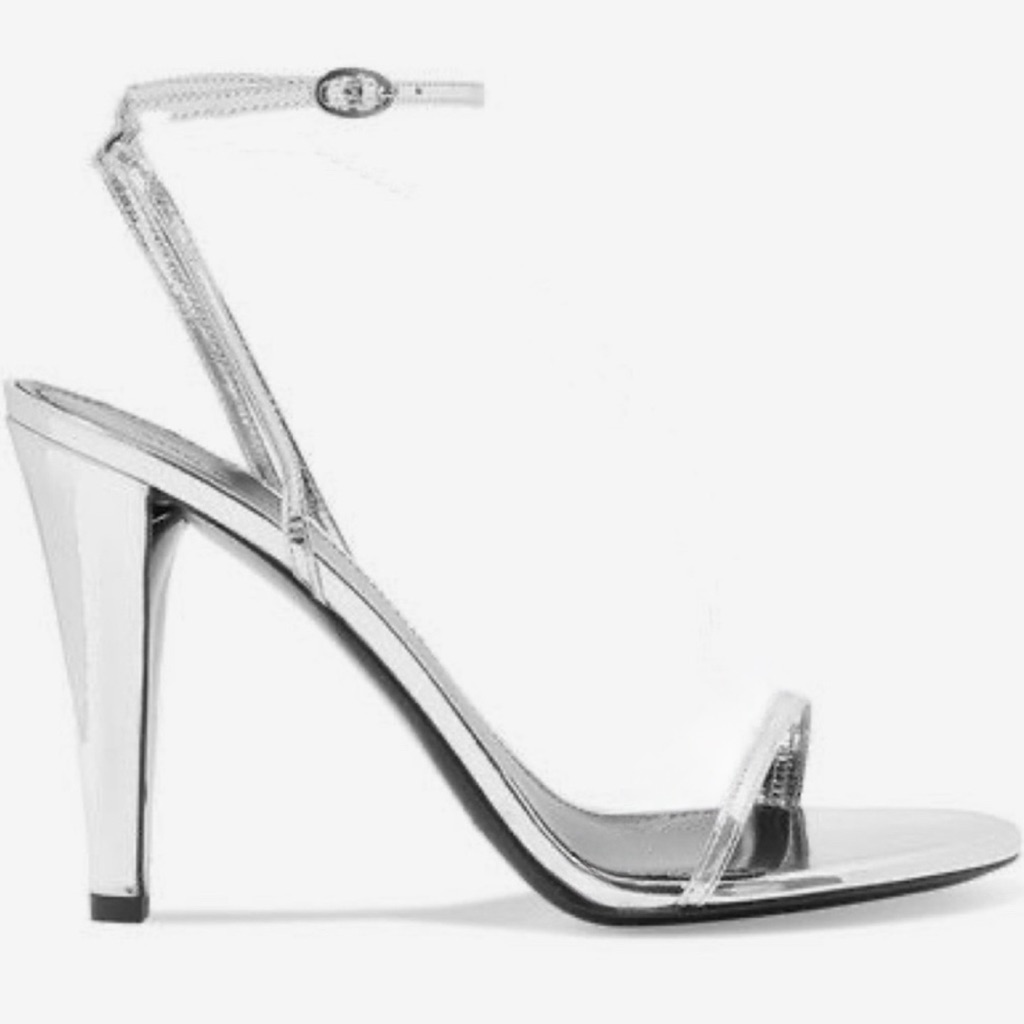 Silver Strappy Healed Sandals